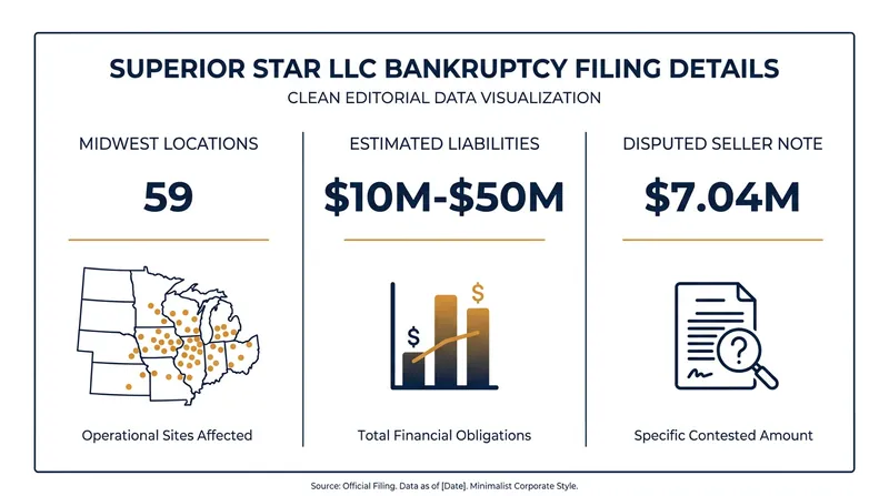 A breakdown of the financial figures involved in the Superior Star LLC Chapter 11 filing.