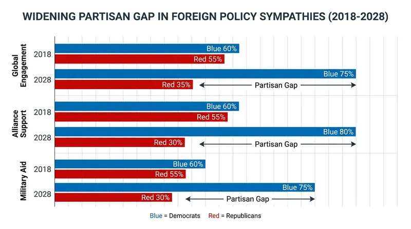 The partisan divide on Middle East policy is now the widest ever recorded by major polling organizations.