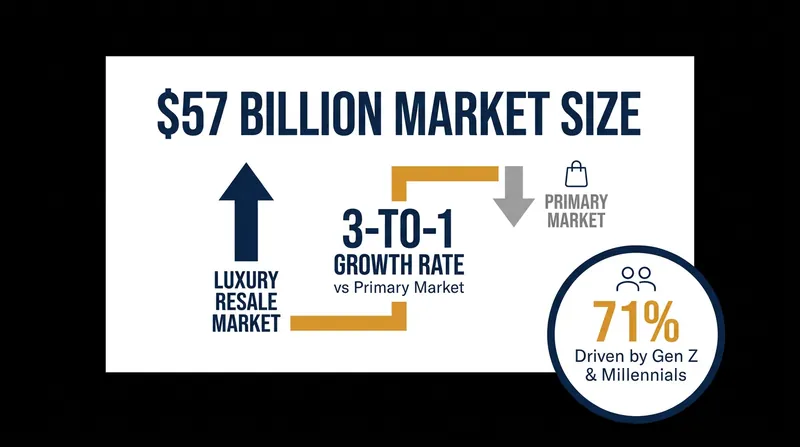 The secondhand luxury market is expanding at nearly triple the rate of primary luxury sales.