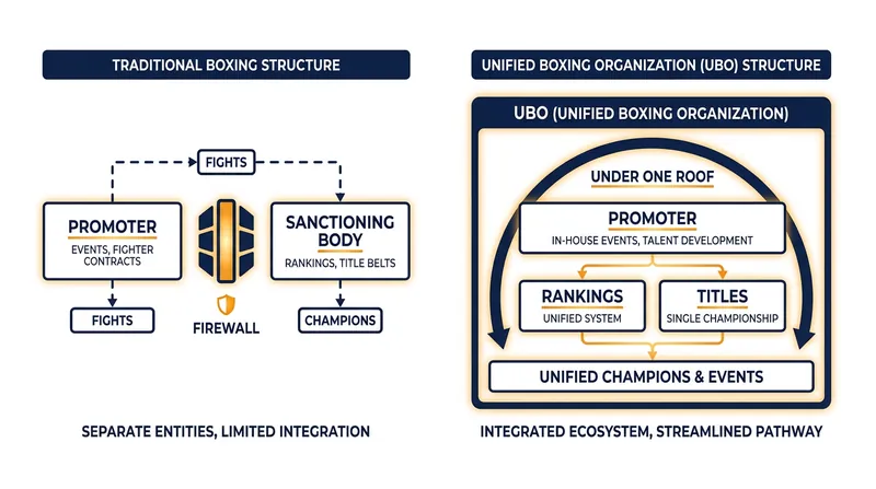 How the proposed Unified Boxing Organizations (UBOs) would consolidate the sport's fragmented power structure.