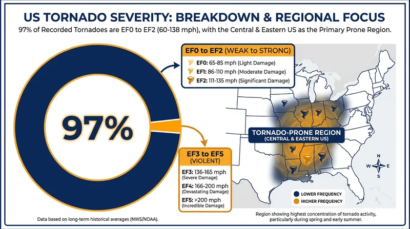 The new ASCE 7-22 provisions target the EF0 to EF2 tornadoes that make up 97% of all recorded events.