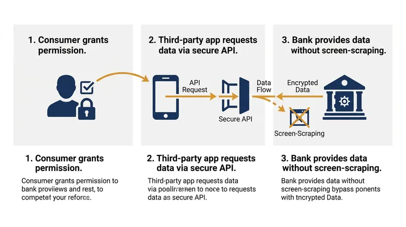 How the proposed API-driven open banking ecosystem protects consumer credentials.