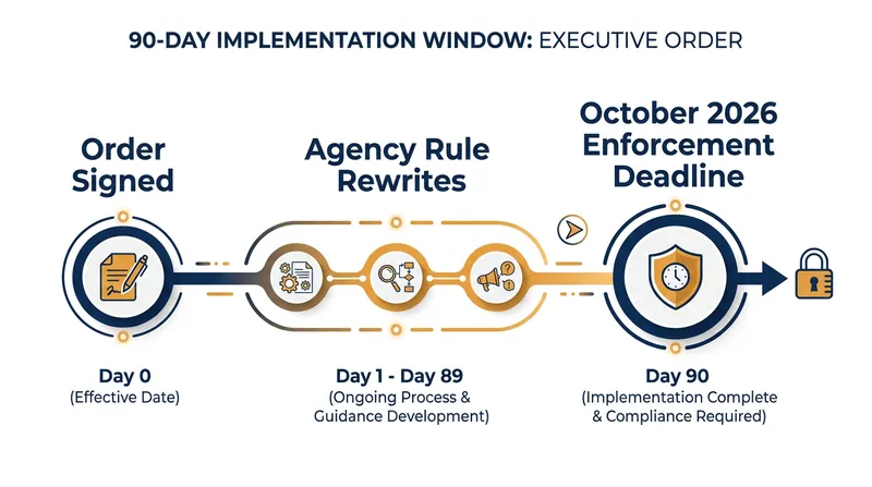 The timeline for federal agencies to update their procurement manuals.