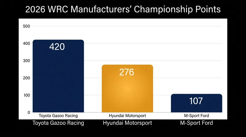 2026 WRC Manufacturers' Championship Points.