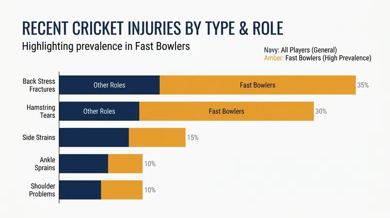 Back and hamstring injuries remain the most common ailments for fast bowlers.