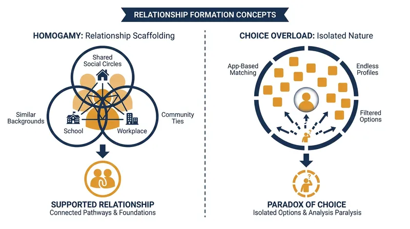 Couples who meet organically often benefit from 'homogamy'—shared social, educational, and cultural backgrounds.