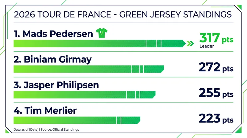 The points classification standings following Stage 11 of the 2026 Tour de France.