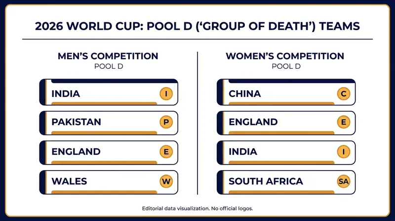 The teams comprising the grueling Pool D for both the men's and women's tournaments.