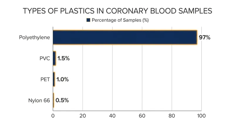 Polyethylene, widely used in everyday packaging, was the most common plastic detected.