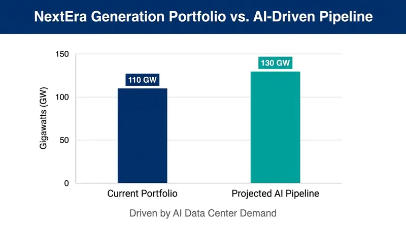 The combined company faces a pipeline of large-load power requests that exceeds NextEra's entire current generation capacity.