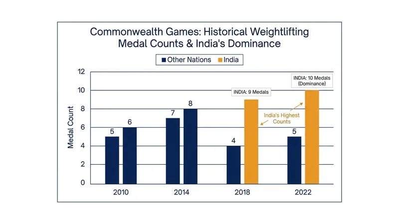 India enters the 2026 Games looking to defend its status atop the weightlifting medal table.