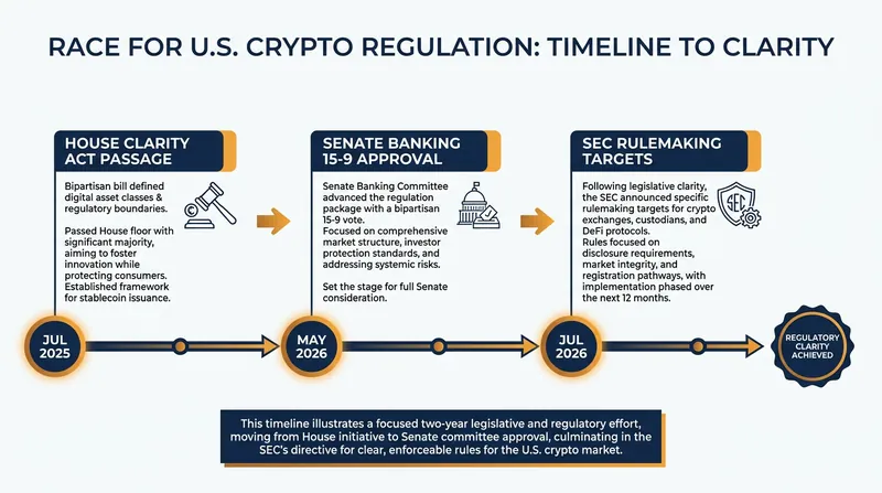 The SEC is racing to publish its formal rules before the Senate schedules a floor vote on the CLARITY Act.