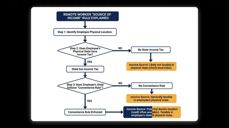 How the Source of Income rule determines state tax liability for distributed teams.