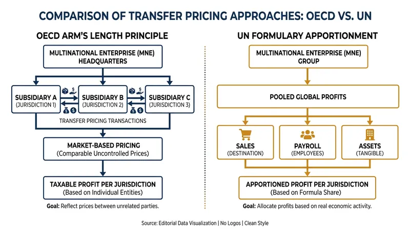 How the two competing models allocate multinational corporate profits.