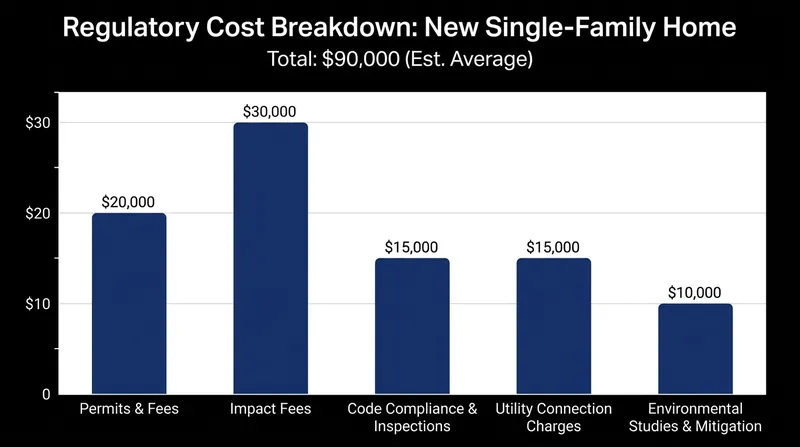 White House estimates suggest regulations add roughly $90,000 to the final price of a new home.