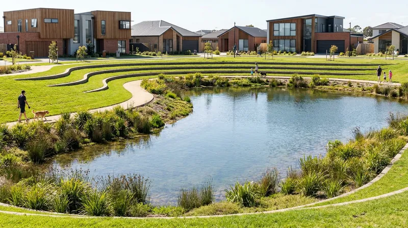 Federal stormwater rules often require developers to dedicate buildable land to detention ponds and runoff management.