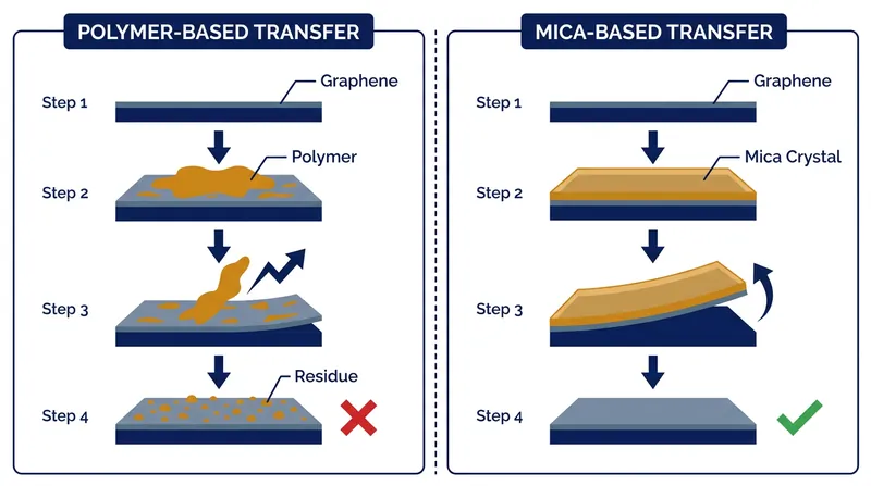 Unlike soft polymers that leave organic residues, rigid mica crystals provide an atomically flat, clean transfer mechanism.