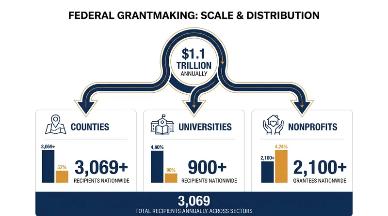 Federal grants represent a massive capital flow to local governments and research institutions.