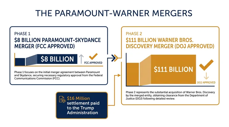 The scale and timeline of the controversial media mergers.