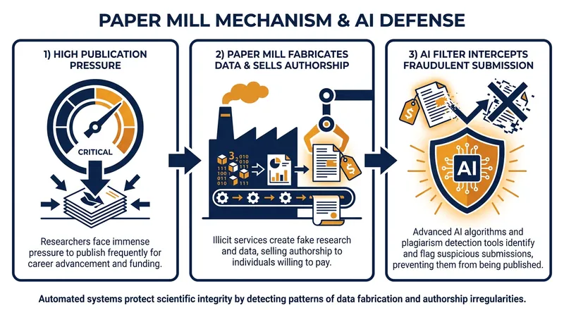 How paper mills exploit academic pressure, and how AI tools aim to intercept them.