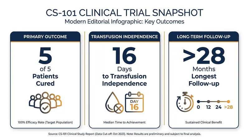 The Phase 1 trial demonstrated unprecedented speed and efficacy for all five enrolled patients.