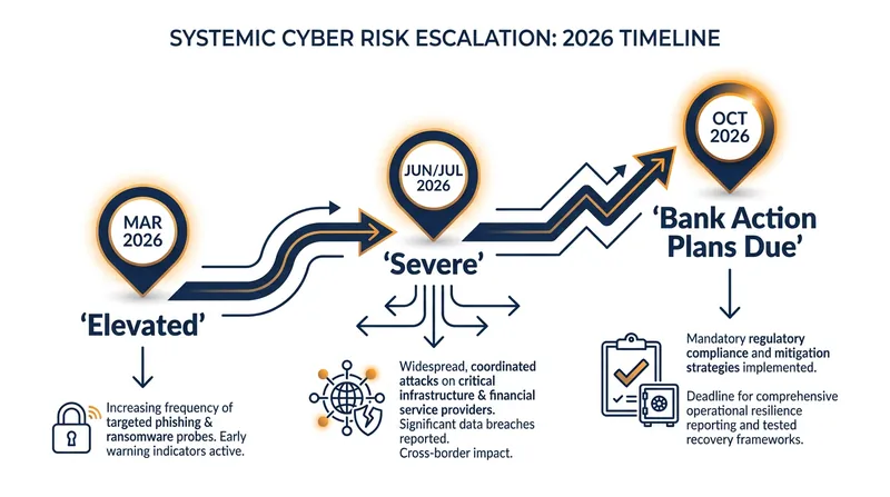 The rapid escalation of the ESRB's systemic cyber risk assessment in 2026.