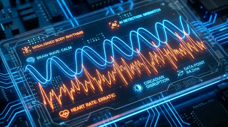 By analyzing data in five-second chunks, the AI spots microscopic mismatches between the brain and body that signal future illness.