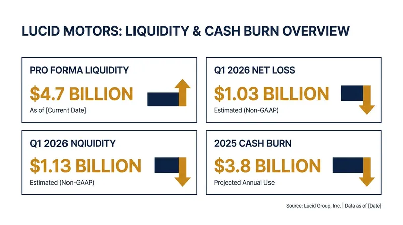 Despite severe quarterly cash burn, Lucid maintains a multi-billion dollar liquidity runway.