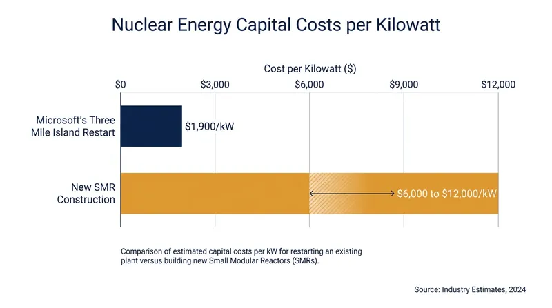 Restarting existing reactors offers a significant cost advantage over building first-of-a-kind Small Modular Reactors.