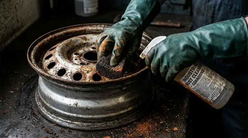 Hydrofluoric acid is commonly found in heavy-duty rust removers and automotive wheel cleaners.