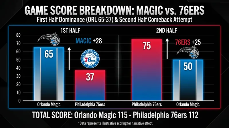 The 76ers outscored the Magic in the second half, but could not erase the 28-point halftime deficit.
