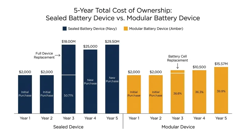 While sealed devices may cost less upfront, modular alternatives offer significant long-term savings by avoiding full-unit replacements.