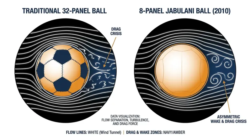 Wind tunnel tests revealed that the ultra-smooth 8-panel design of 2010 lacked the surface roughness needed for stable flight.