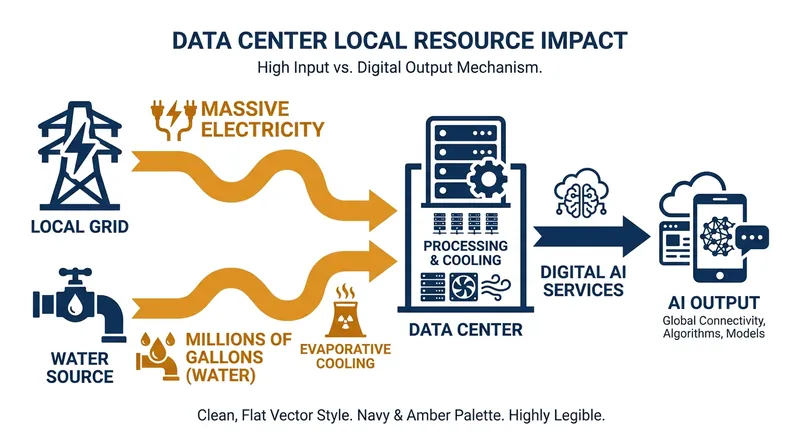 The immense power and water requirements of AI servers are at the heart of community pushback.