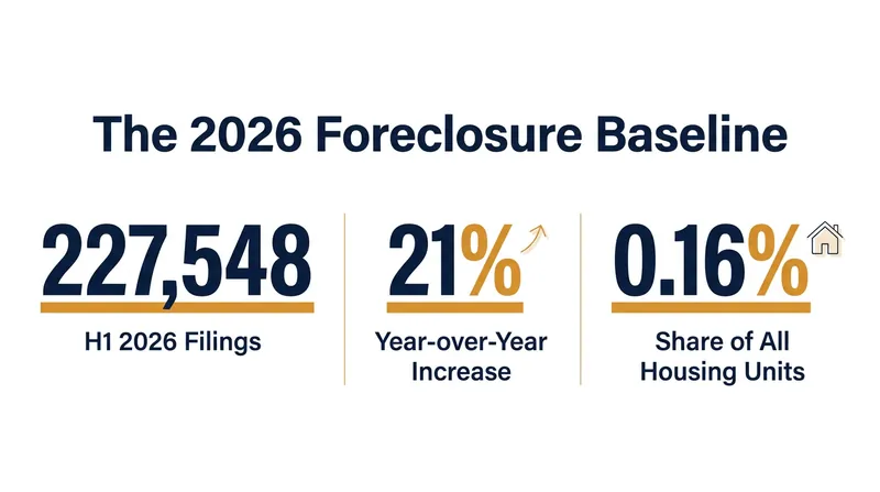 Despite the double-digit percentage increase, foreclosures affect less than two-tenths of one percent of all U.S. housing units.