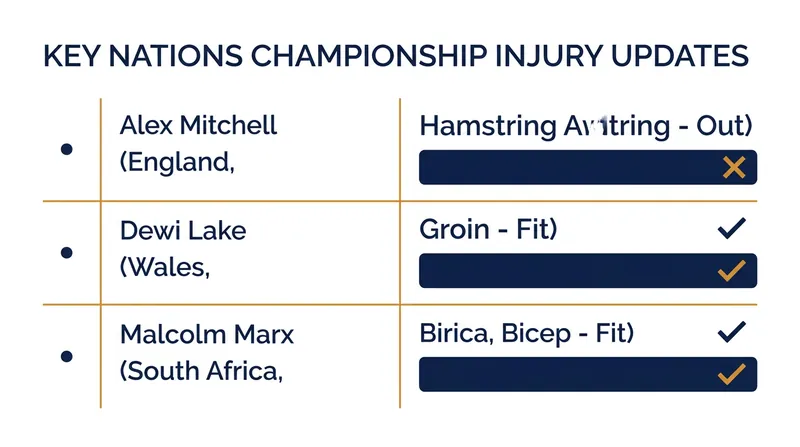 Key medical updates ahead of the latest round of Nations Championship fixtures.