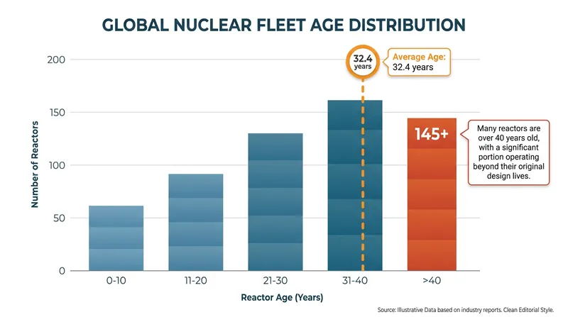 The aging global nuclear fleet is driving a wave of permanent reactor shutdowns.