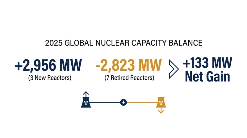 The 2025 global nuclear capacity balance sheet.
