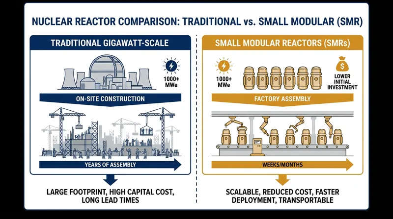 Small Modular Reactors (SMRs) are designed to overcome the high capital costs and long build times of traditional plants.