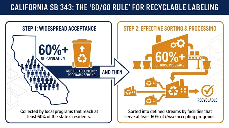 The blocked SB 343 mandate required packaging to meet strict statewide collection and sorting thresholds.