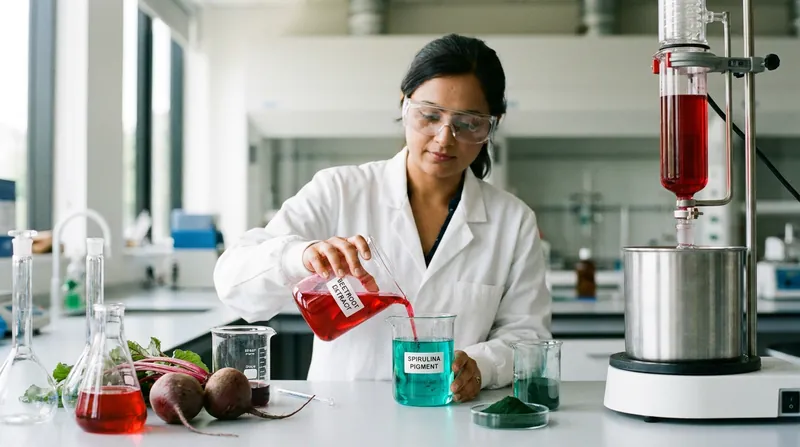 Food scientists are working rapidly to stabilize natural colorants like beetroot and spirulina for commercial use.