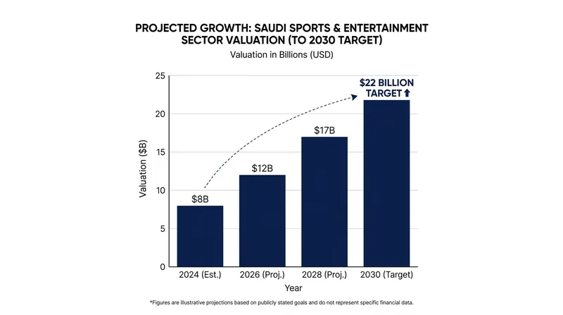 Saudi Arabia's sports sector is projected to hit $22 billion by the end of the decade.