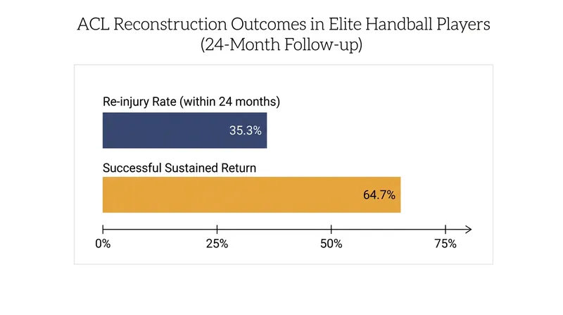 Recent sports medicine data highlights the high risk of re-injury if neuromuscular strength is not fully restored.