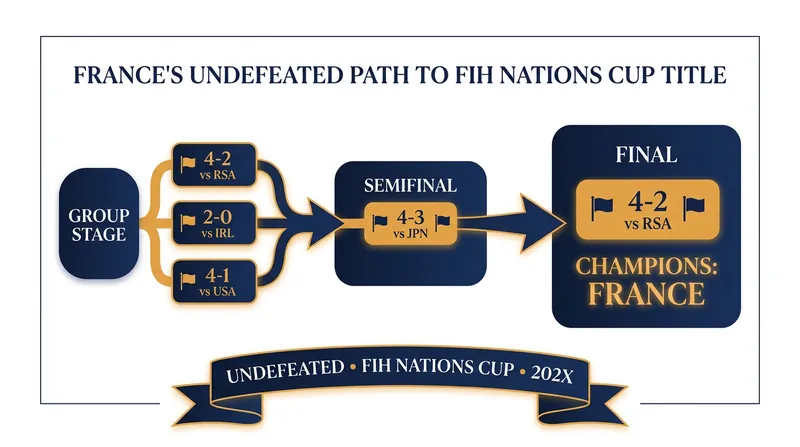 France's undefeated run through the 2025-26 FIH Nations Cup tournament.