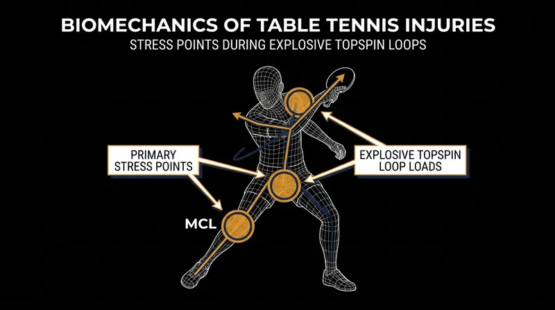 The repetitive rotational torque of the modern forehand drive places immense strain on the lower body.