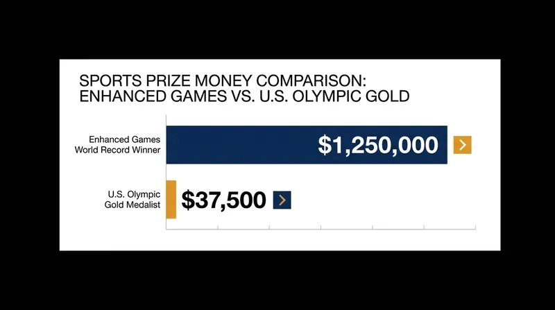 The Enhanced Games offers massive financial incentives that dwarf traditional Olympic payouts.