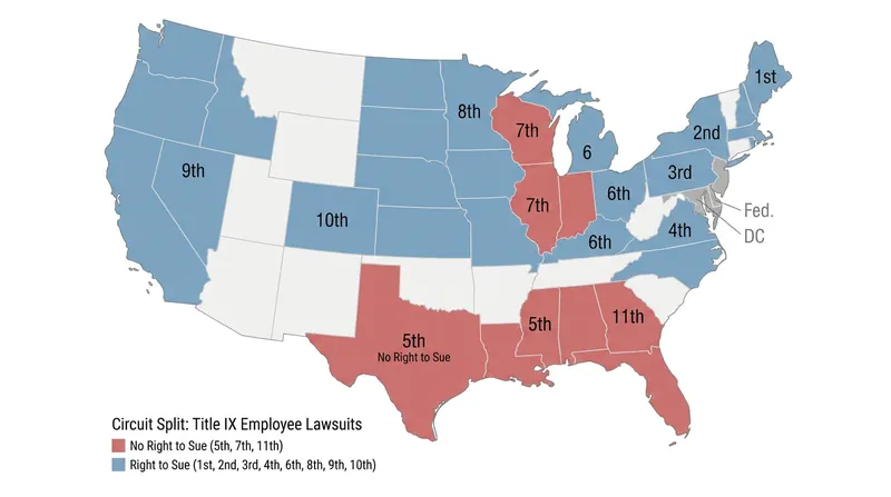 An 8-3 split among federal appeals courts means an educator's right to sue currently depends on where they live.