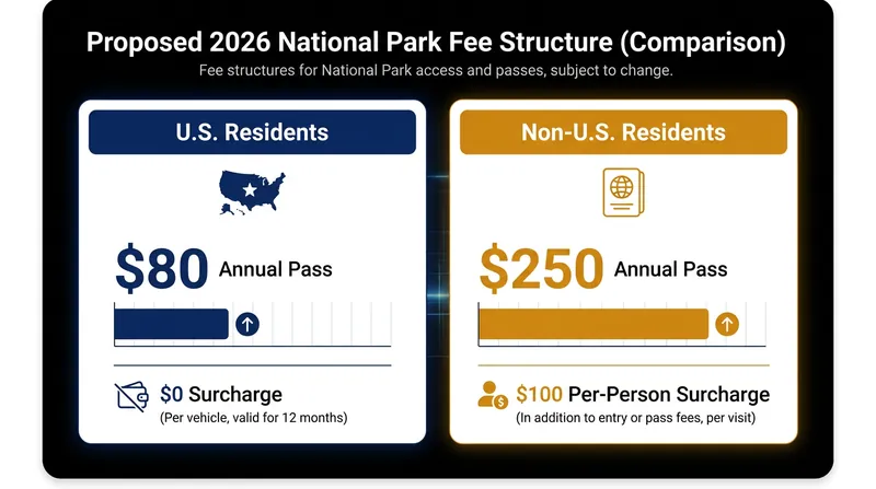 The 2026 fee structure introduces a steep premium for non-U.S. residents.