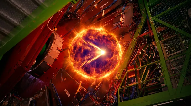 The CMS detector at the Large Hadron Collider, where the heavy-ion collisions were recorded.