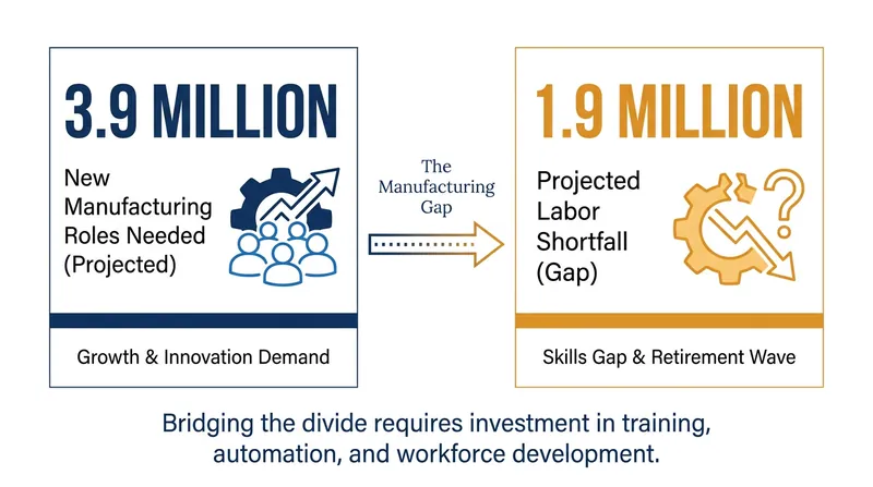The American manufacturing sector faces a massive labor shortfall as older generations of tradespeople retire.
